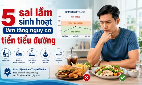 5 sai lầm sinh hoạt làm tăng nguy cơ tiền tiểu đường